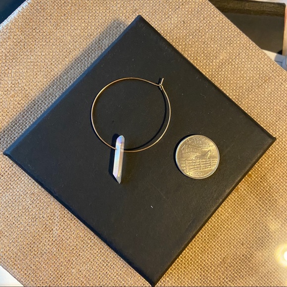 Crystal Pendant Hoop Earrings - Picture 6 of 9